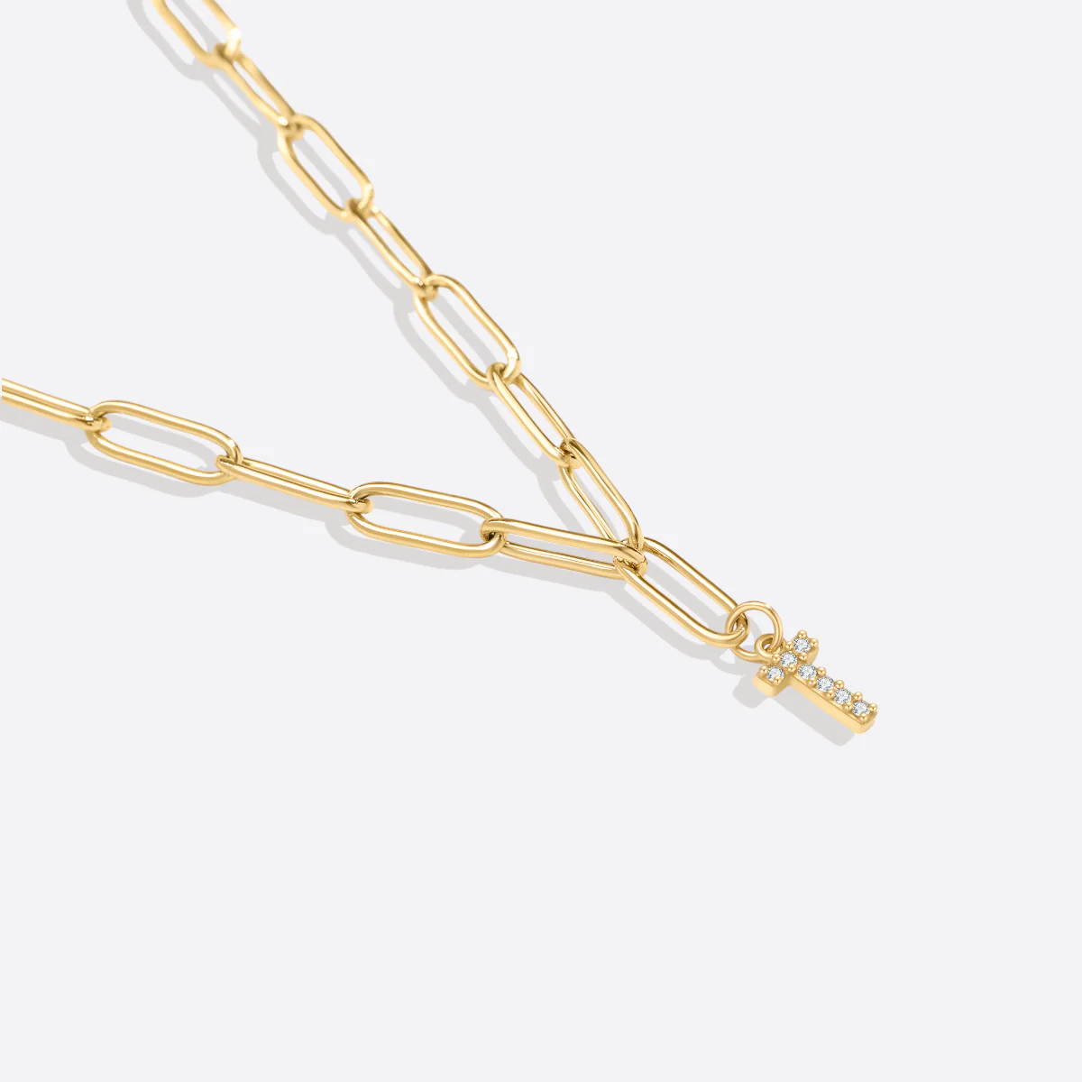 Paperclip Pave Initial Necklace - Image 8