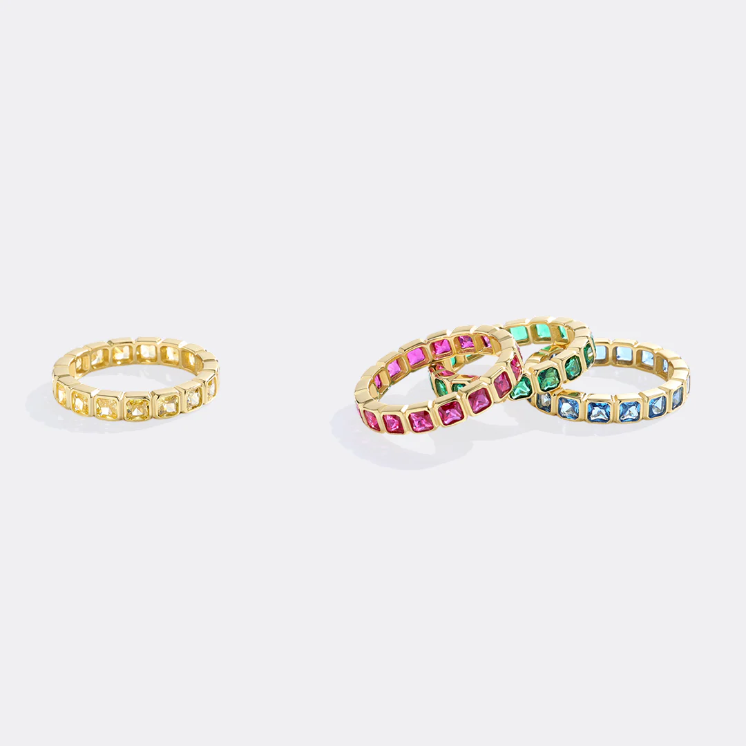 Asscher Cut Birthstone Eternity Ring - Image 18