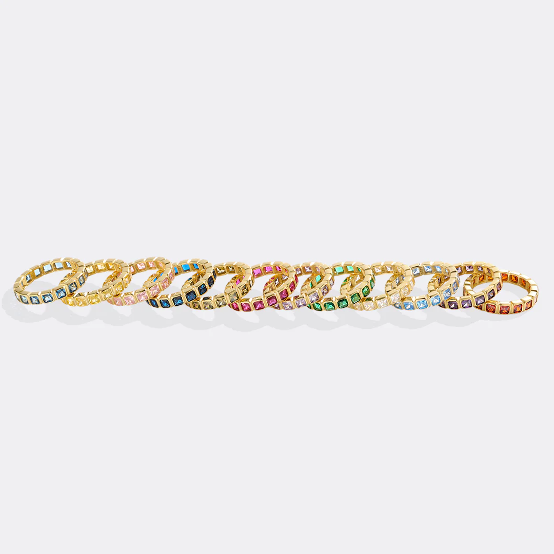 Asscher Cut Birthstone Eternity Ring - Image 6
