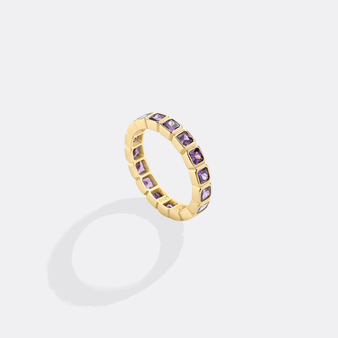 Asscher Cut Birthstone Eternity Ring - Image 7