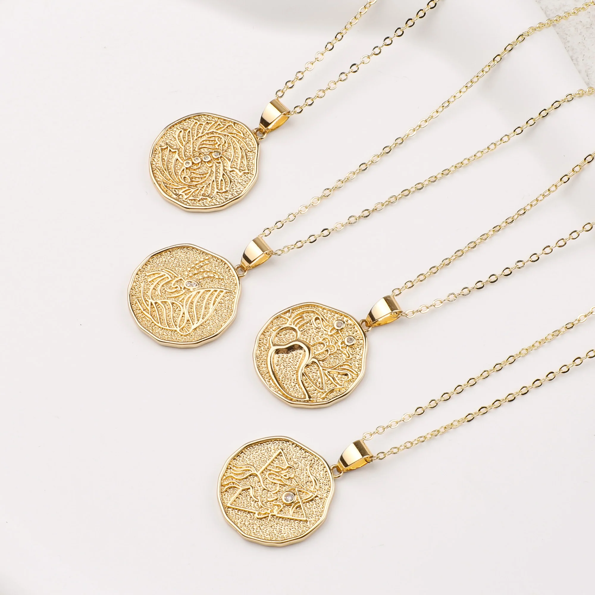 Astrological Sign Coin Pendant Necklace - Image 37