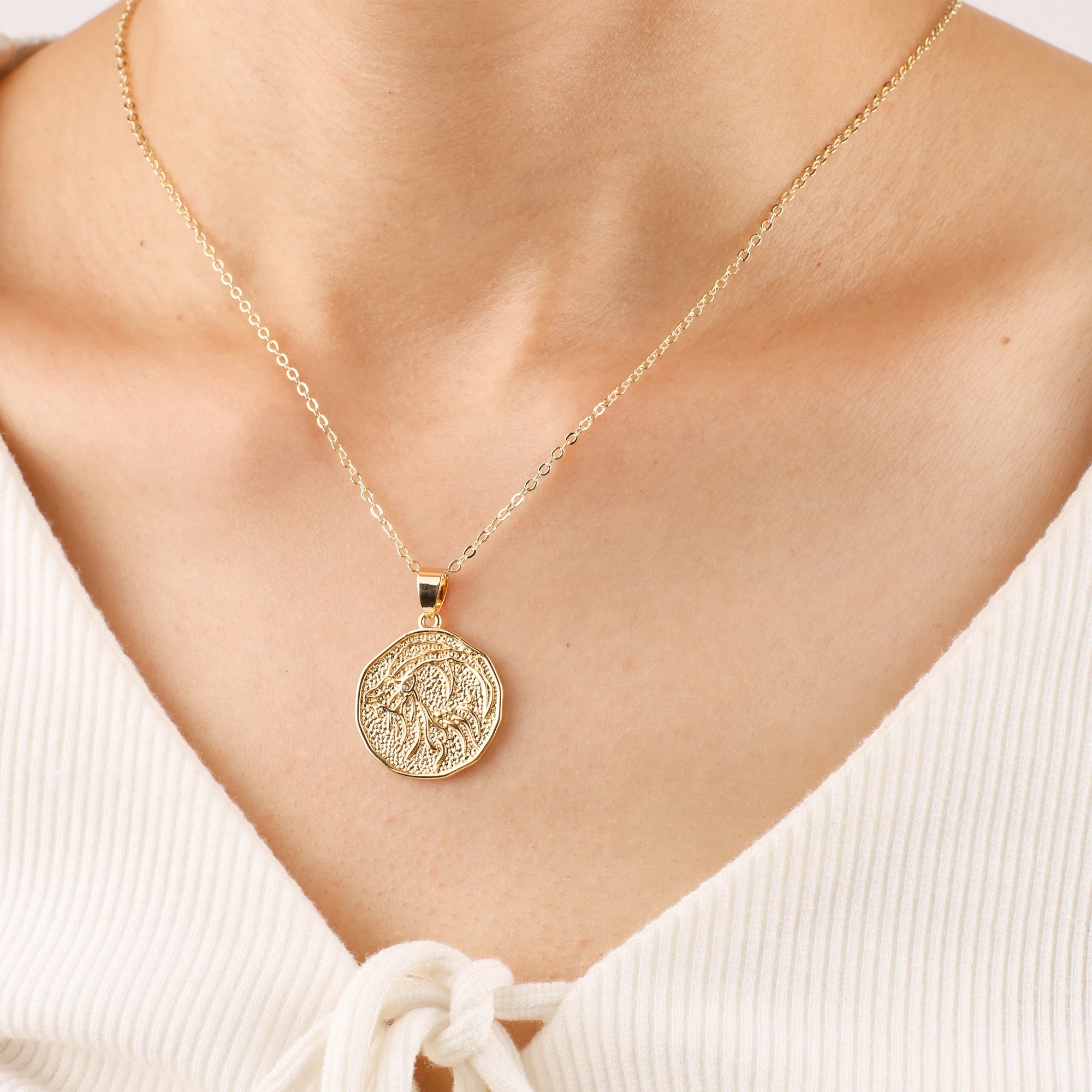 Astrological Sign Coin Pendant Necklace - Image 40