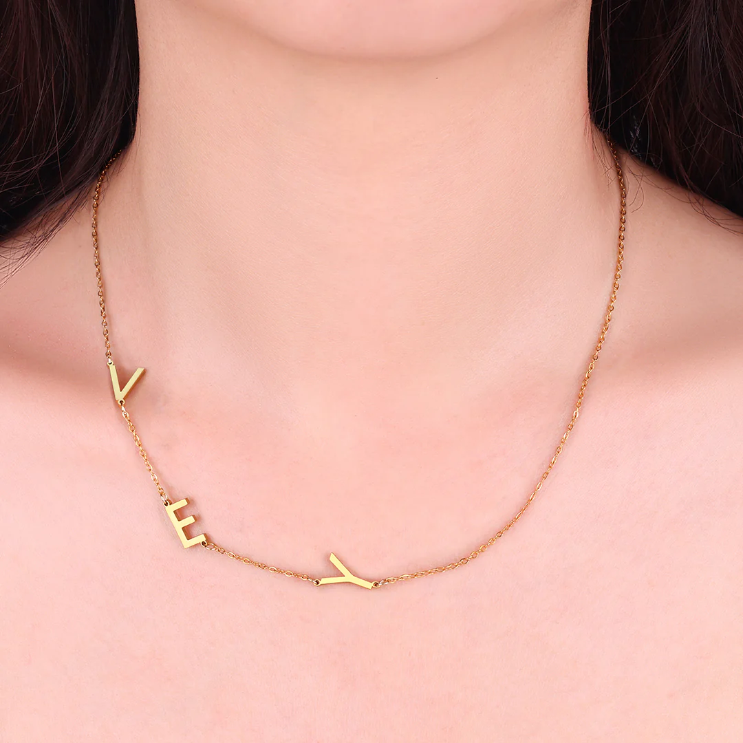 Asymmetrical Initials Necklace - Image 3