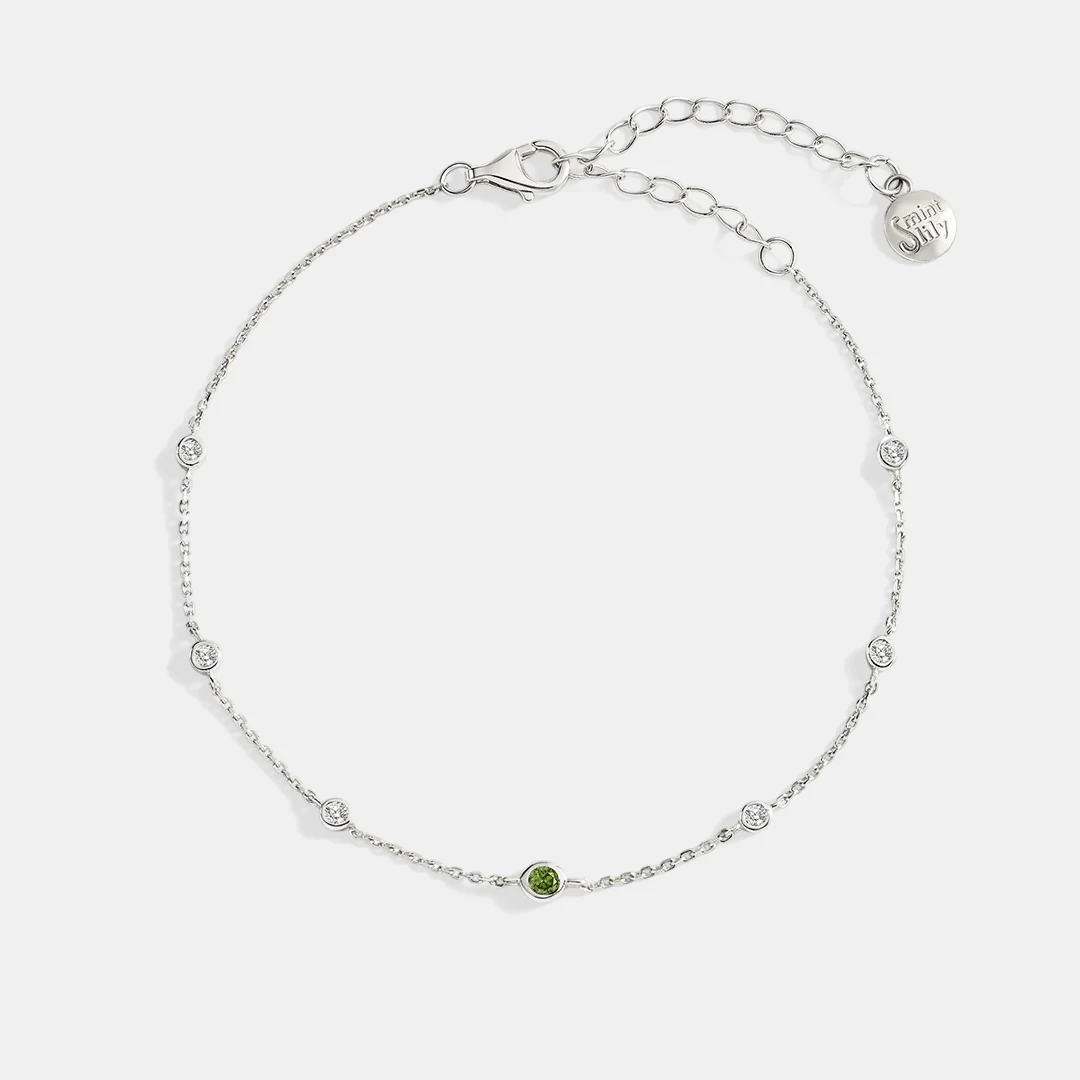 August Birthstone Station Bracelet - Image 7