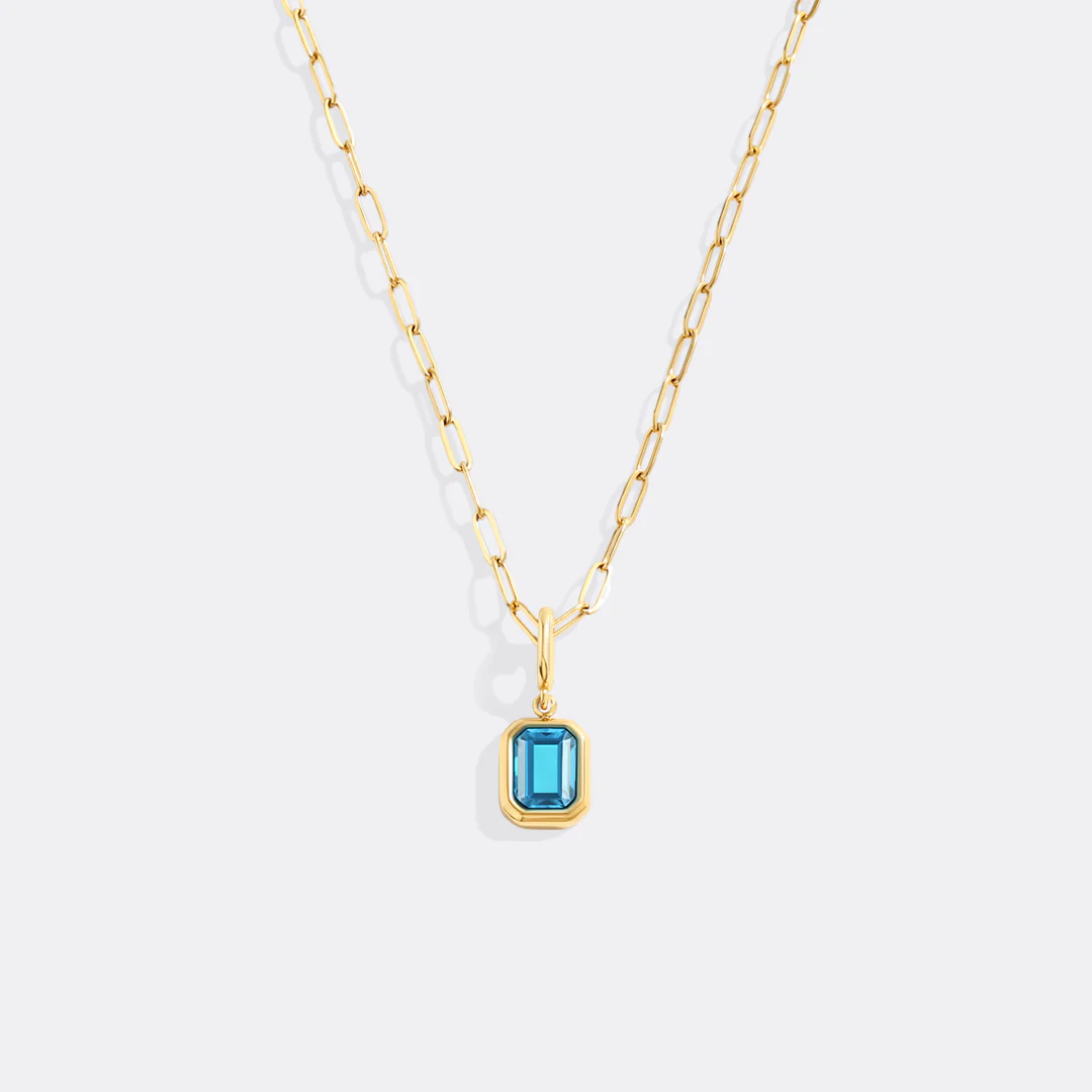 Baguette Birthstone Charm Necklace - Image 20