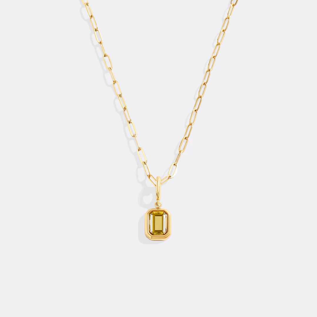 Baguette Birthstone Charm Necklace - Image 28