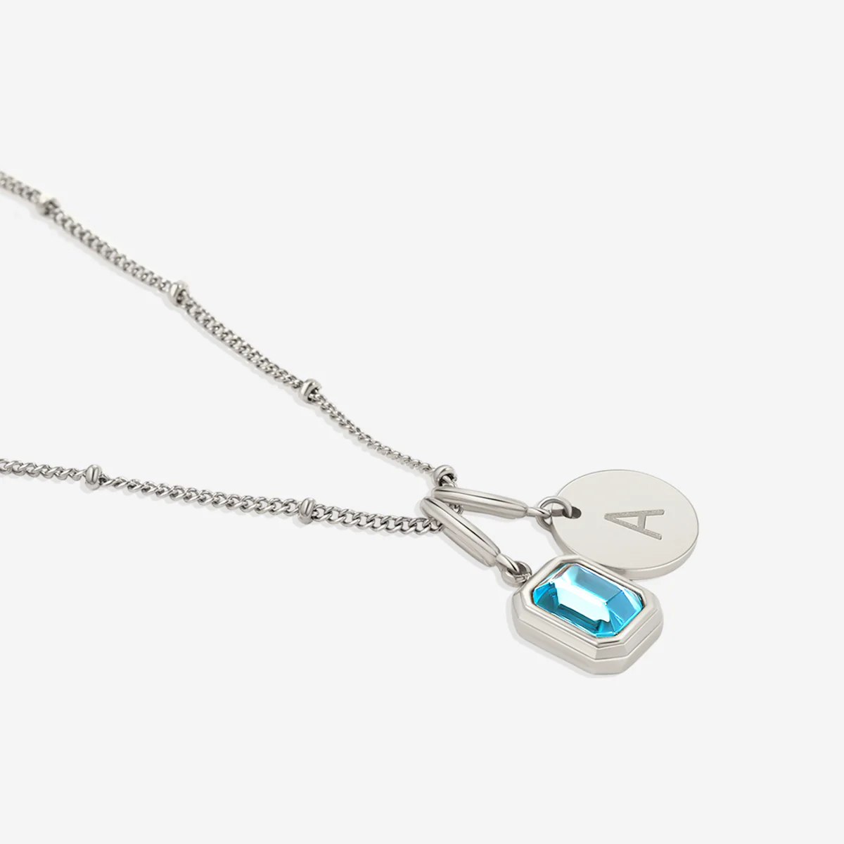 Baguette Birthstone & Initial Necklace - Image 111