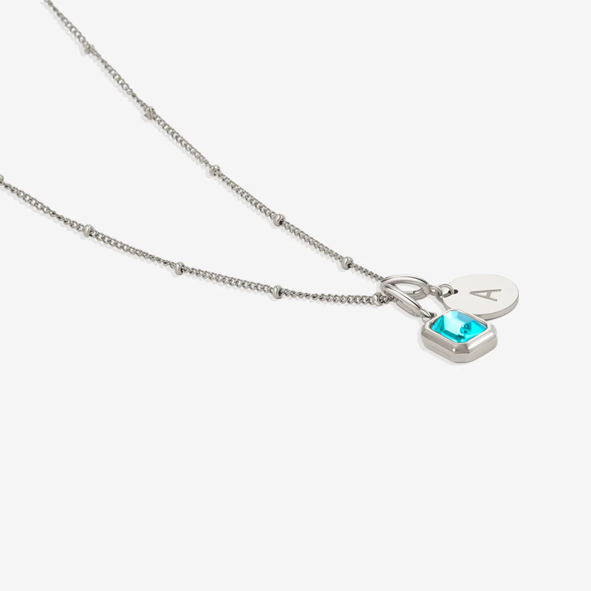 Baguette Birthstone & Initial Necklace - Image 113
