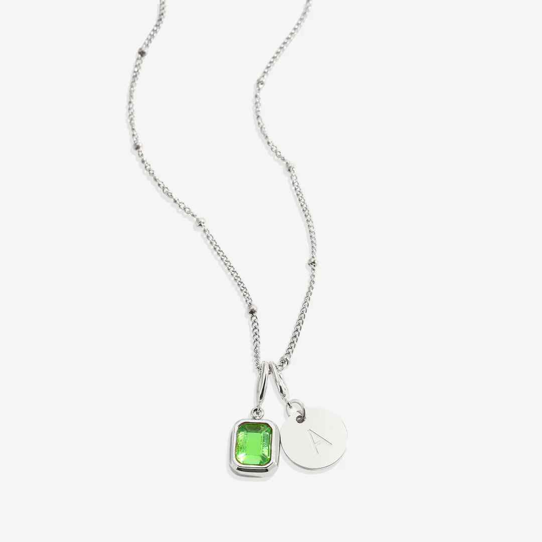 Baguette Birthstone & Initial Necklace - Image 154