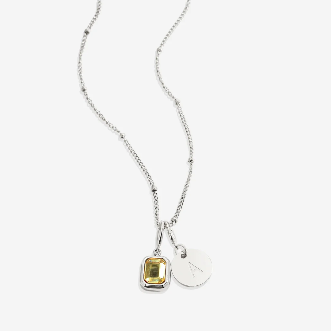 Baguette Birthstone & Initial Necklace - Image 157