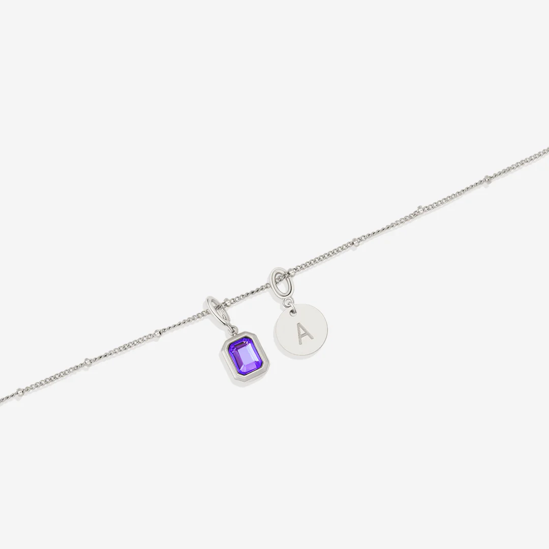 Baguette Birthstone & Initial Necklace - Image 19