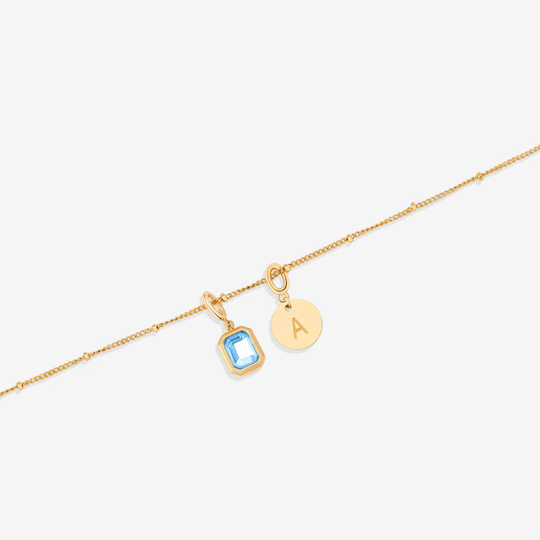 Baguette Birthstone & Initial Necklace - Image 24