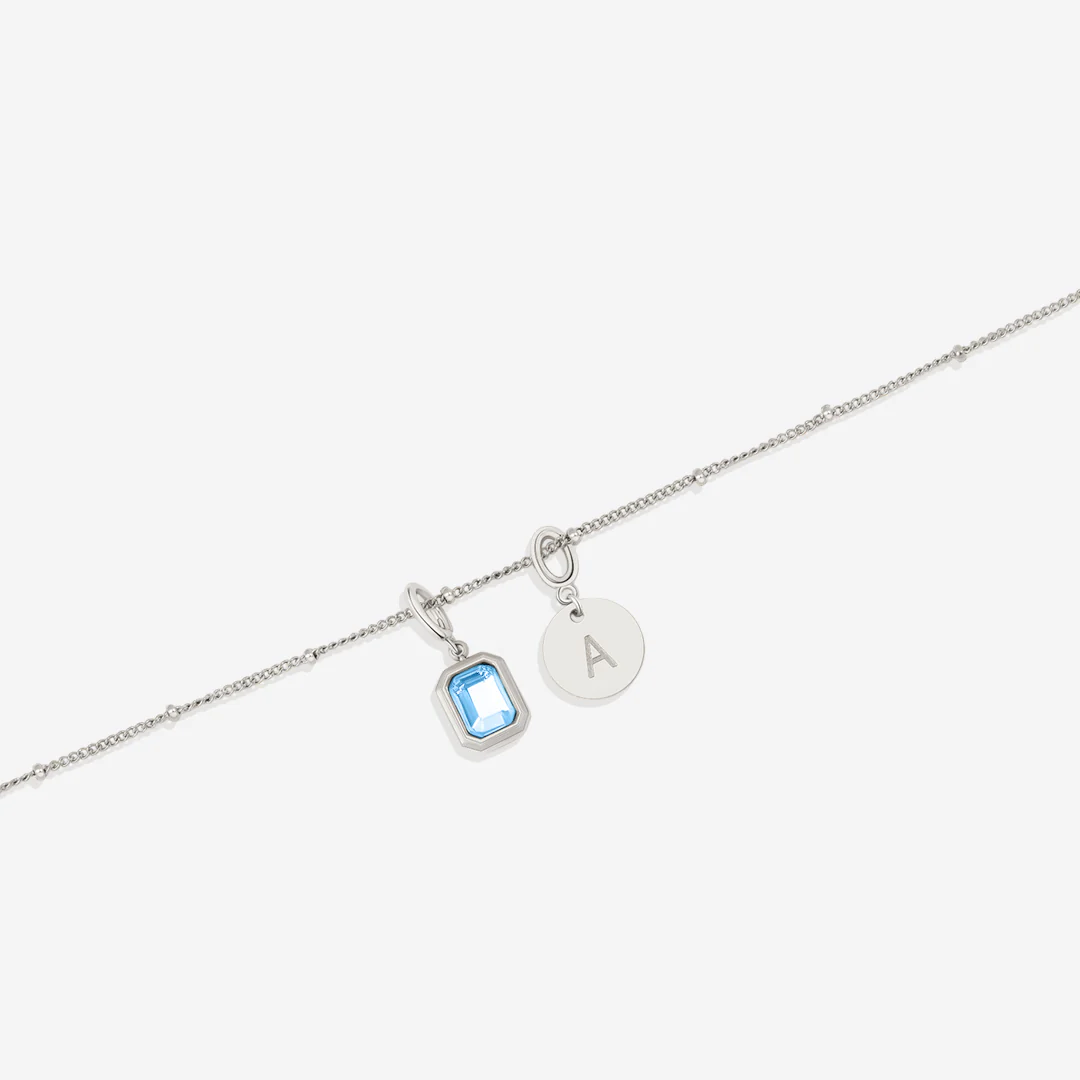Baguette Birthstone & Initial Necklace - Image 25