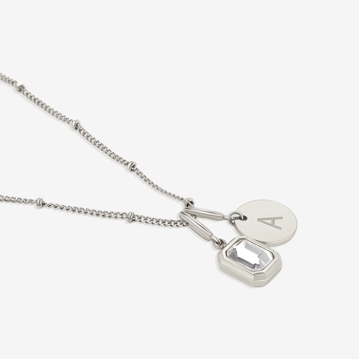 Baguette Birthstone & Initial Necklace - Image 31