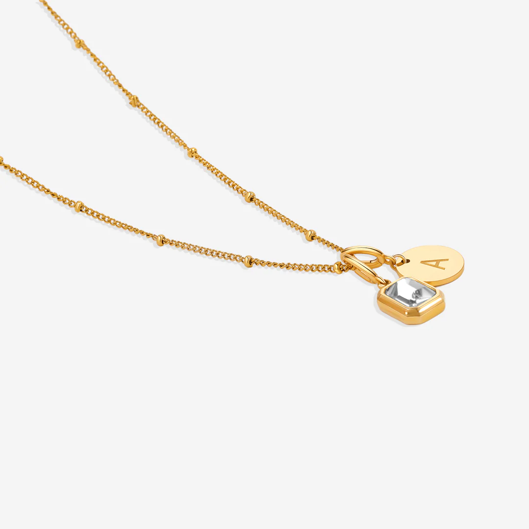 Baguette Birthstone & Initial Necklace - Image 32