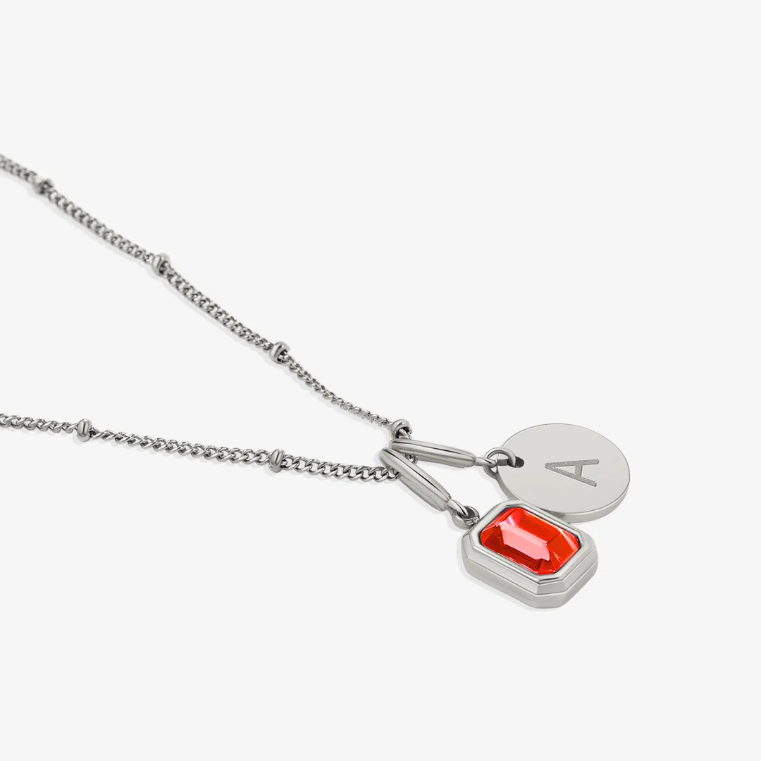 Baguette Birthstone & Initial Necklace - Image 61