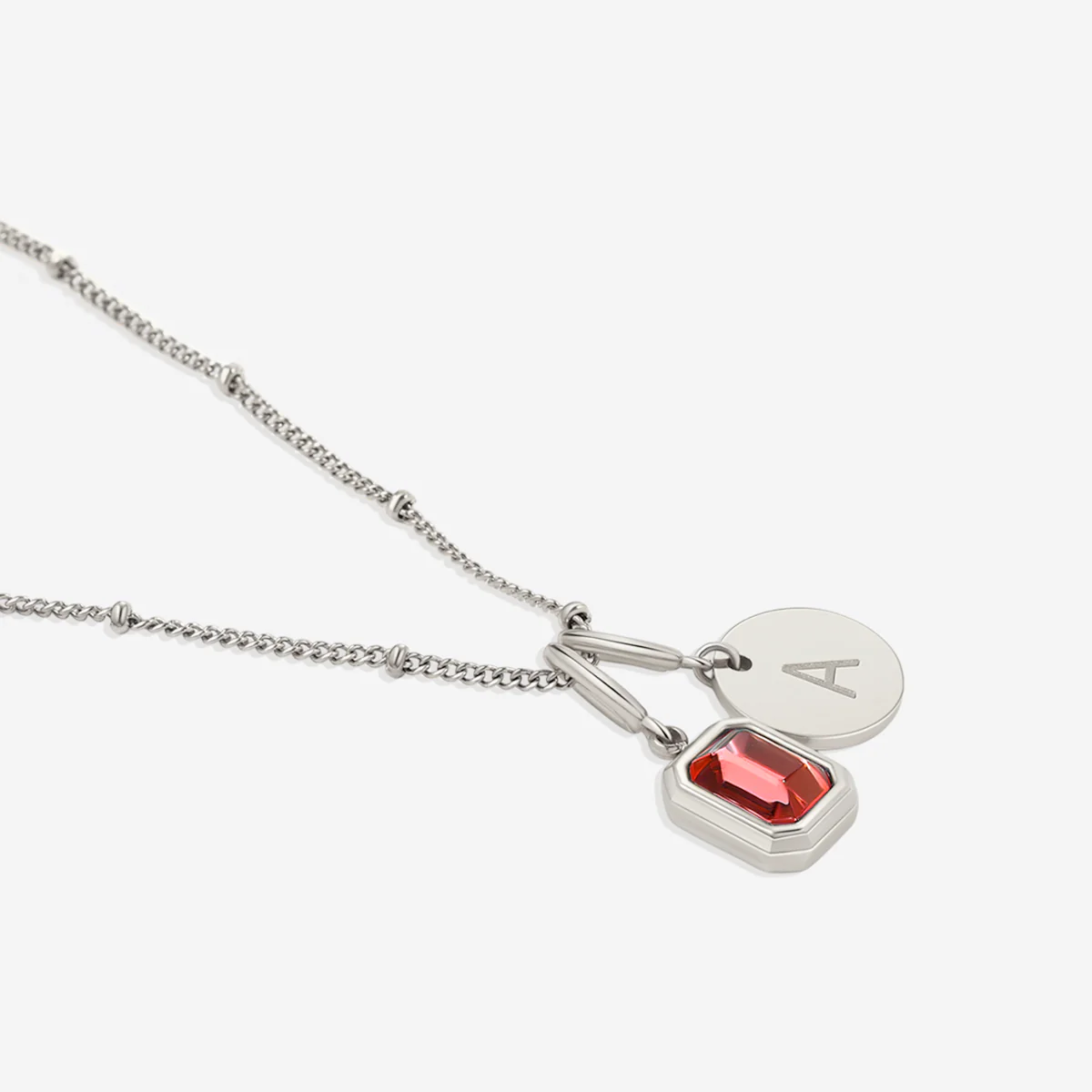 Baguette Birthstone & Initial Necklace - Image 7
