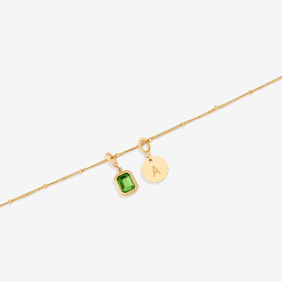 Baguette Birthstone & Initial Necklace - Image 74