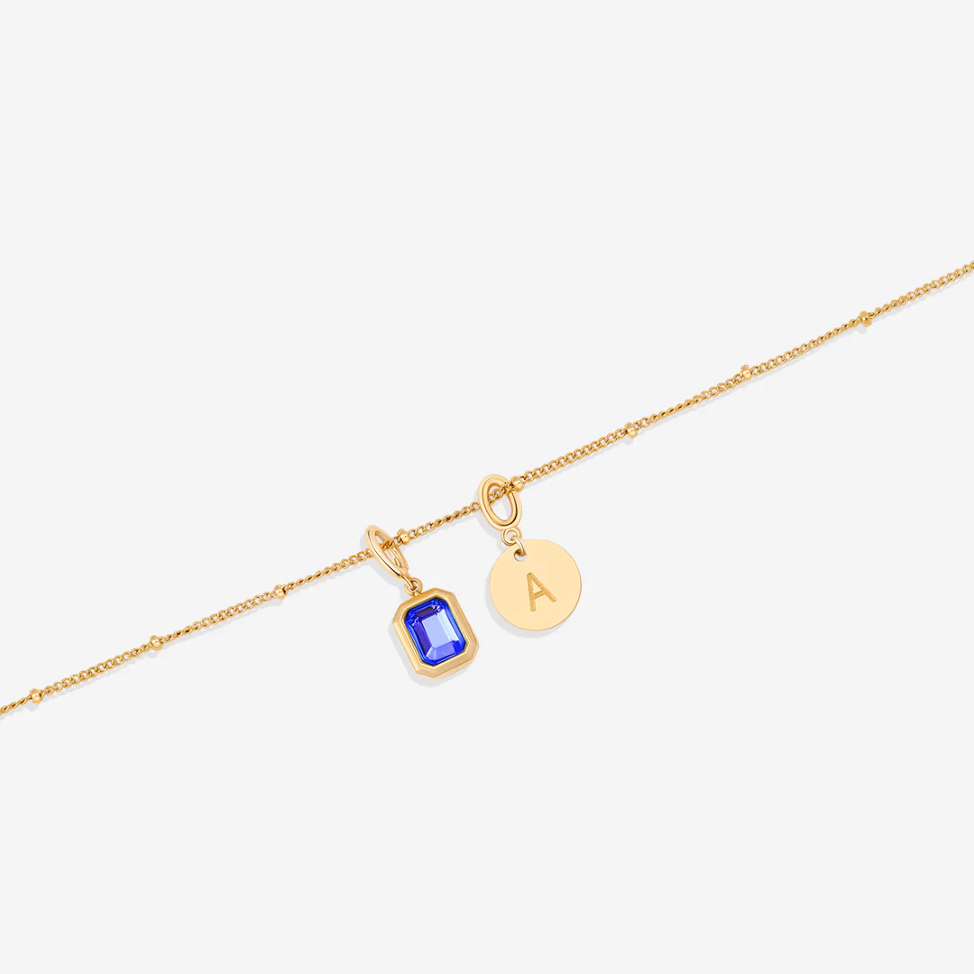 Baguette Birthstone & Initial Necklace - Image 86