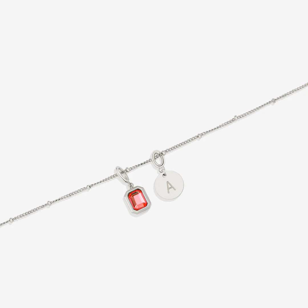 Baguette Birthstone & Initial Necklace - Image 9