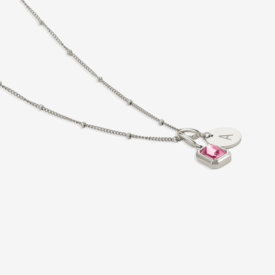 Baguette Birthstone & Initial Necklace - Image 92