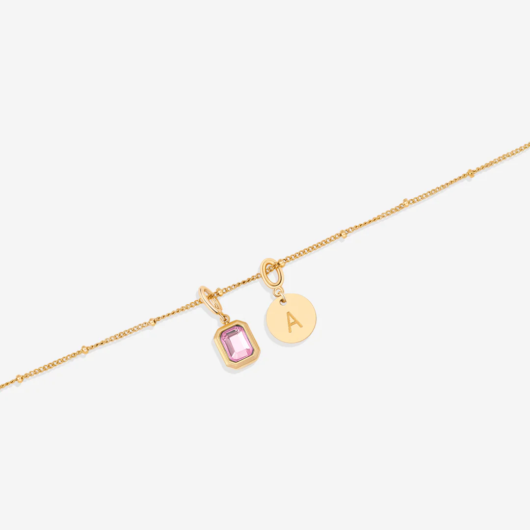 Baguette Birthstone & Initial Necklace - Image 93
