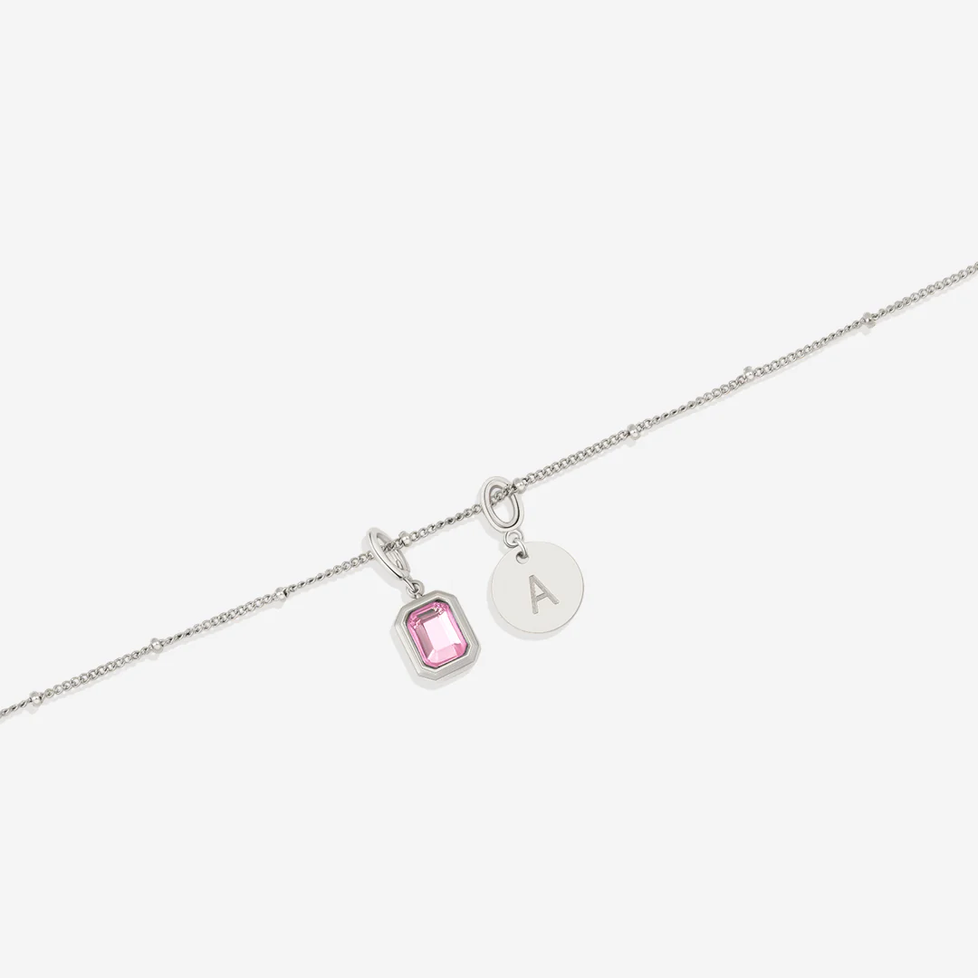 Baguette Birthstone & Initial Necklace - Image 94