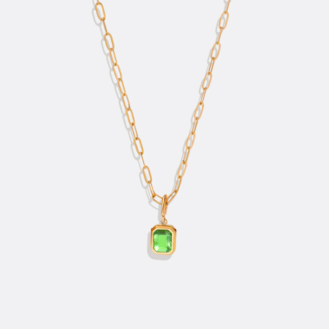 Baguette Birthstone Necklace - Image 6