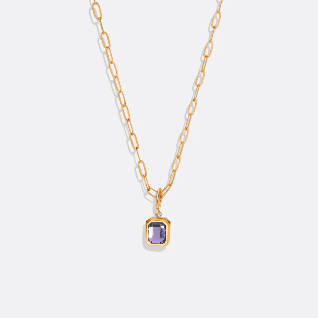 Baguette Birthstone Necklace - Image 8