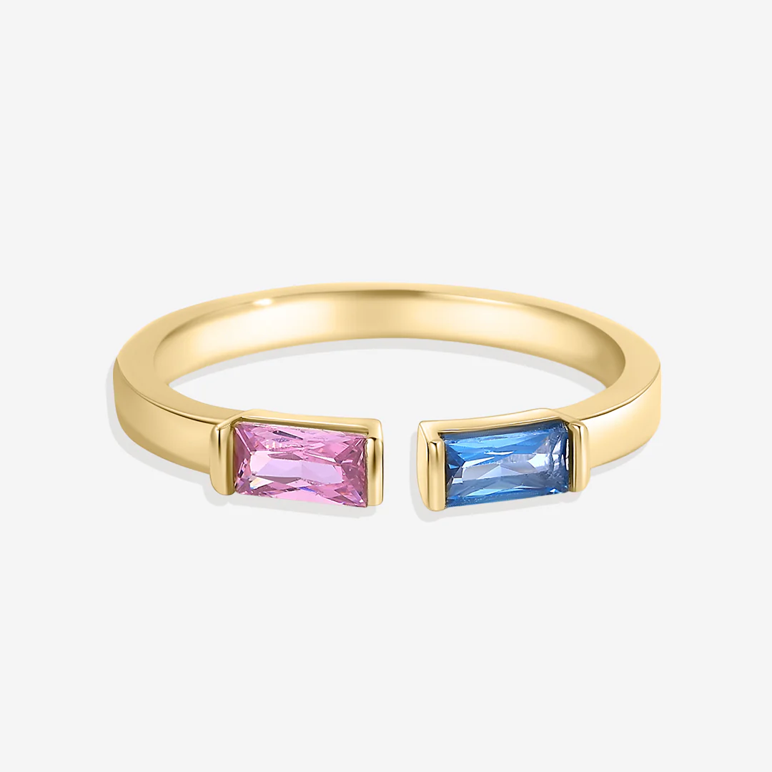 Adjustable Double Birthstone Ring - Image 11