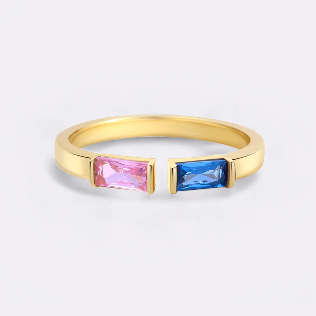 Adjustable Double Birthstone Ring - Image 17