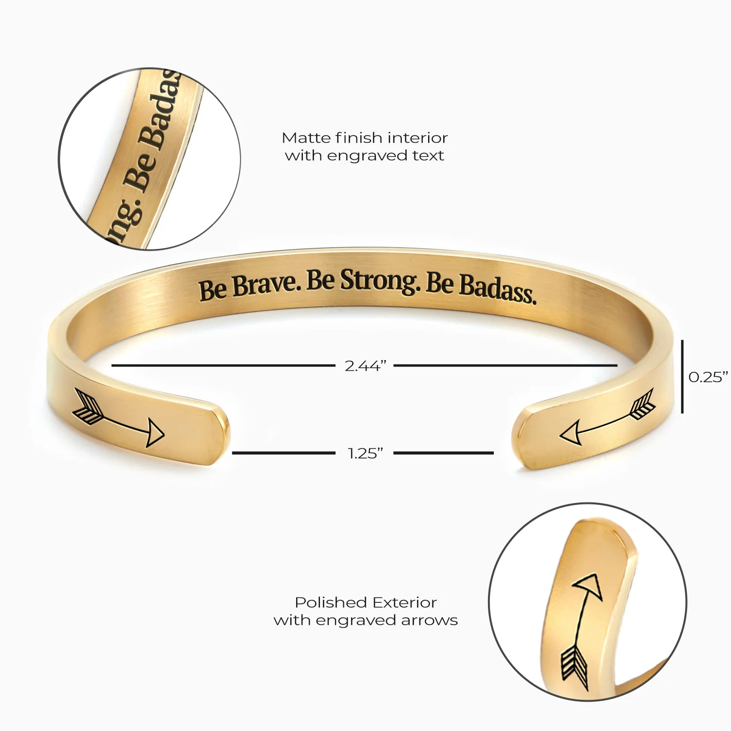 Be Brave. Be Strong. Be Badass. Personalizable Cuff Bracelet - Image 27