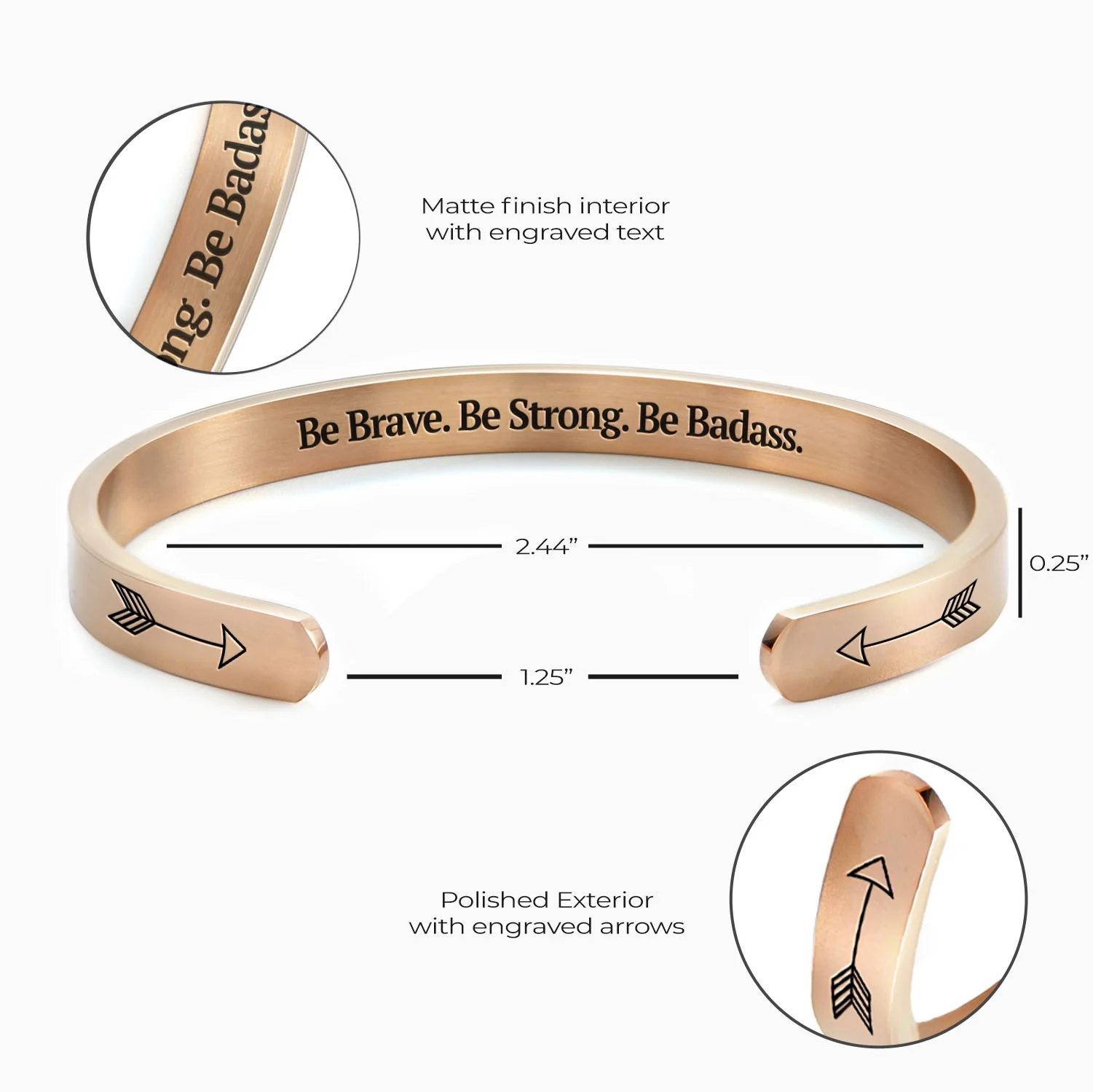 Be Brave. Be Strong. Be Badass. Personalizable Cuff Bracelet - Image 29