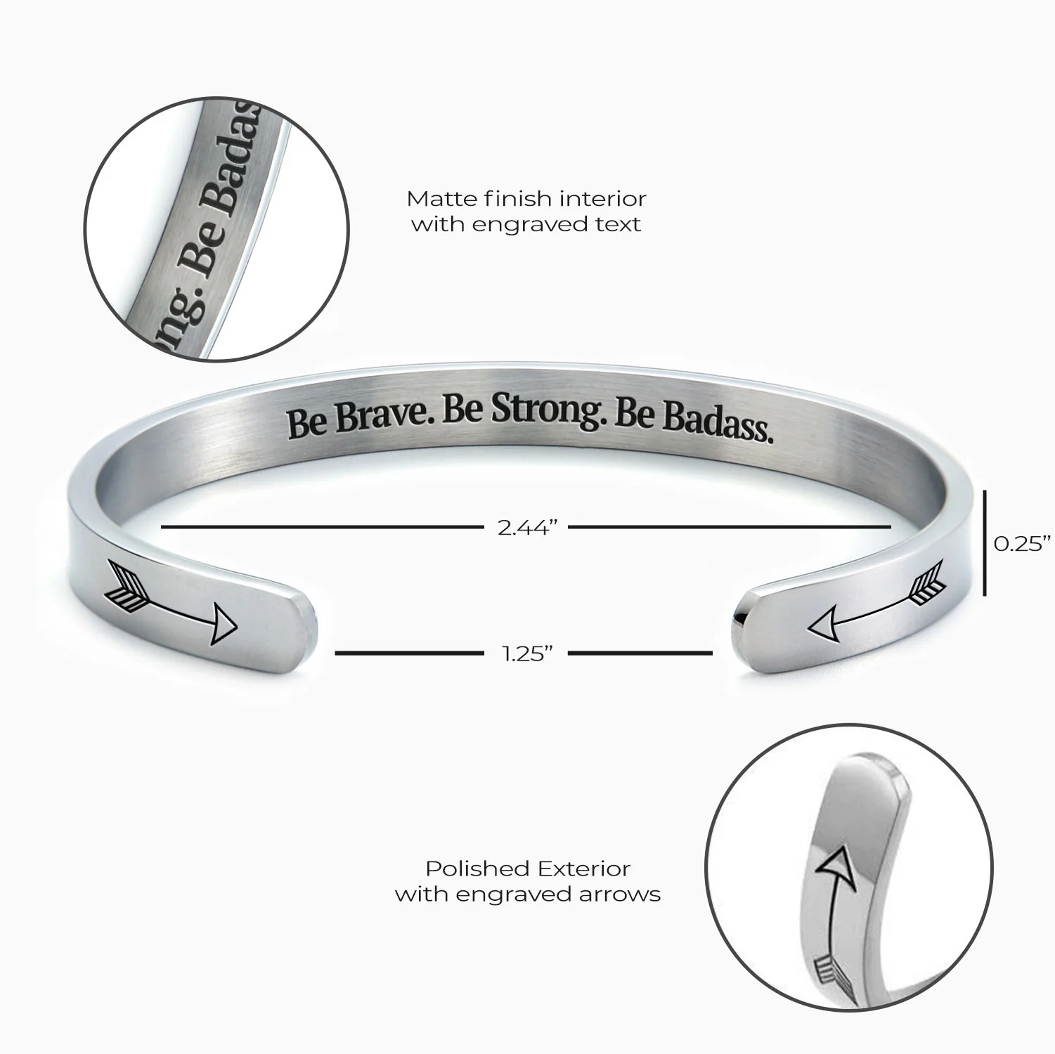 Be Brave. Be Strong. Be Badass. Personalizable Cuff Bracelet - Image 30