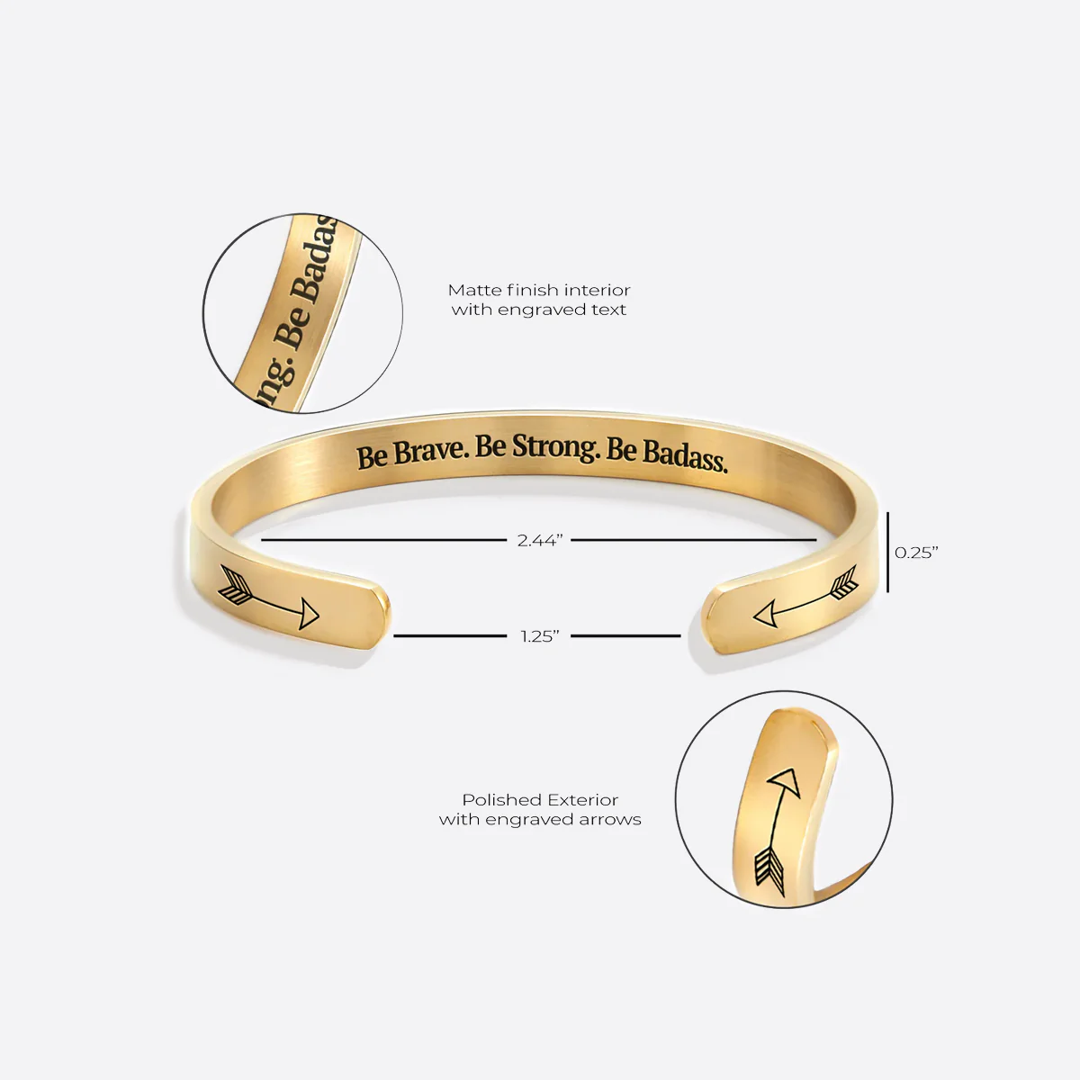 Be Brave. Be Strong. Be Badass. Personalizable Cuff Bracelet - Image 32