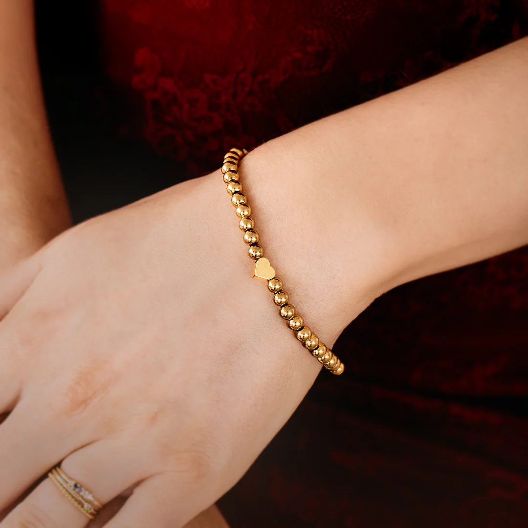 Heart Beaded Stacking Bracelet - Image 2