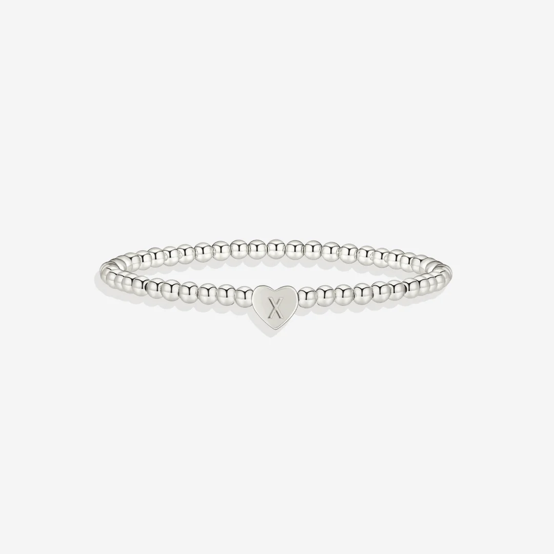Gold Beaded Bracelet with Heart Initial - Image 31