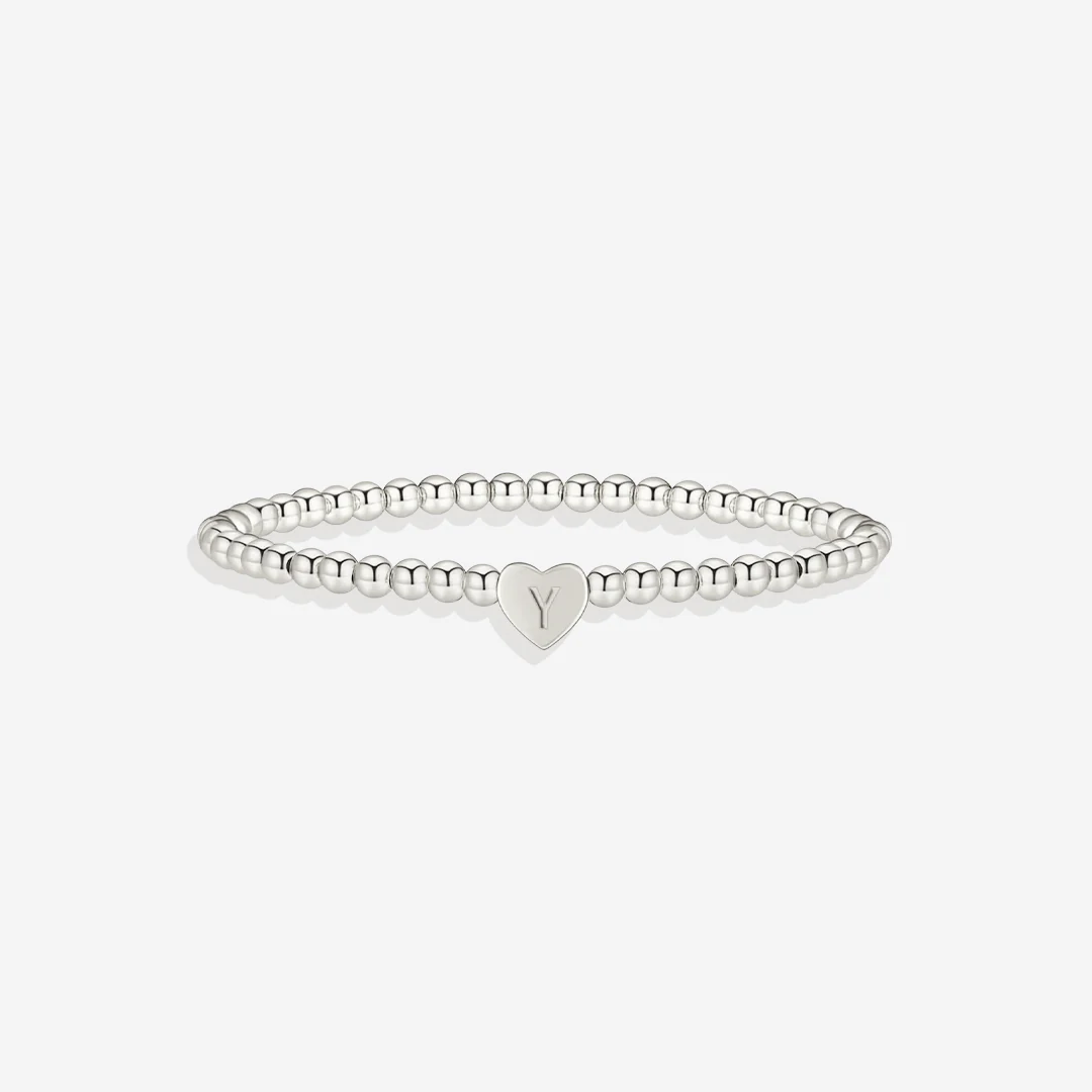 Gold Beaded Bracelet with Heart Initial - Image 68