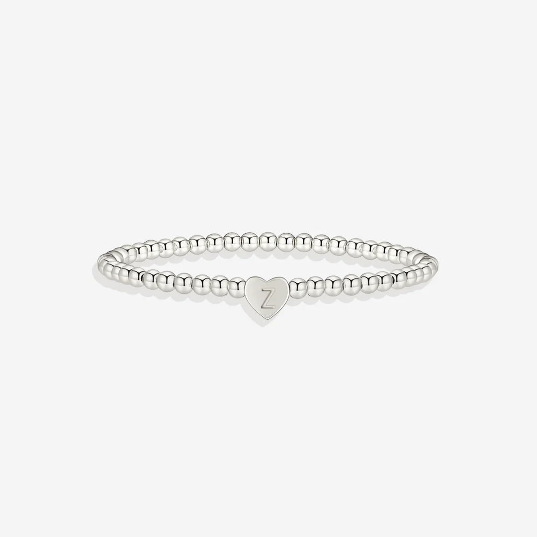 Gold Beaded Bracelet with Heart Initial - Image 69