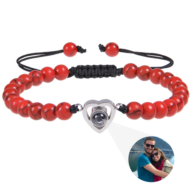 Beaded Heart Photo Bracelet - Image 43
