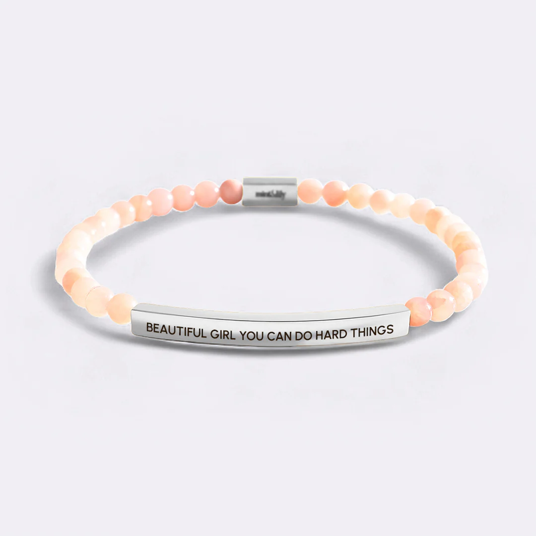 Beautiful Girl You Can Do Hard Things Beaded Inspire Bracelet - Image 15