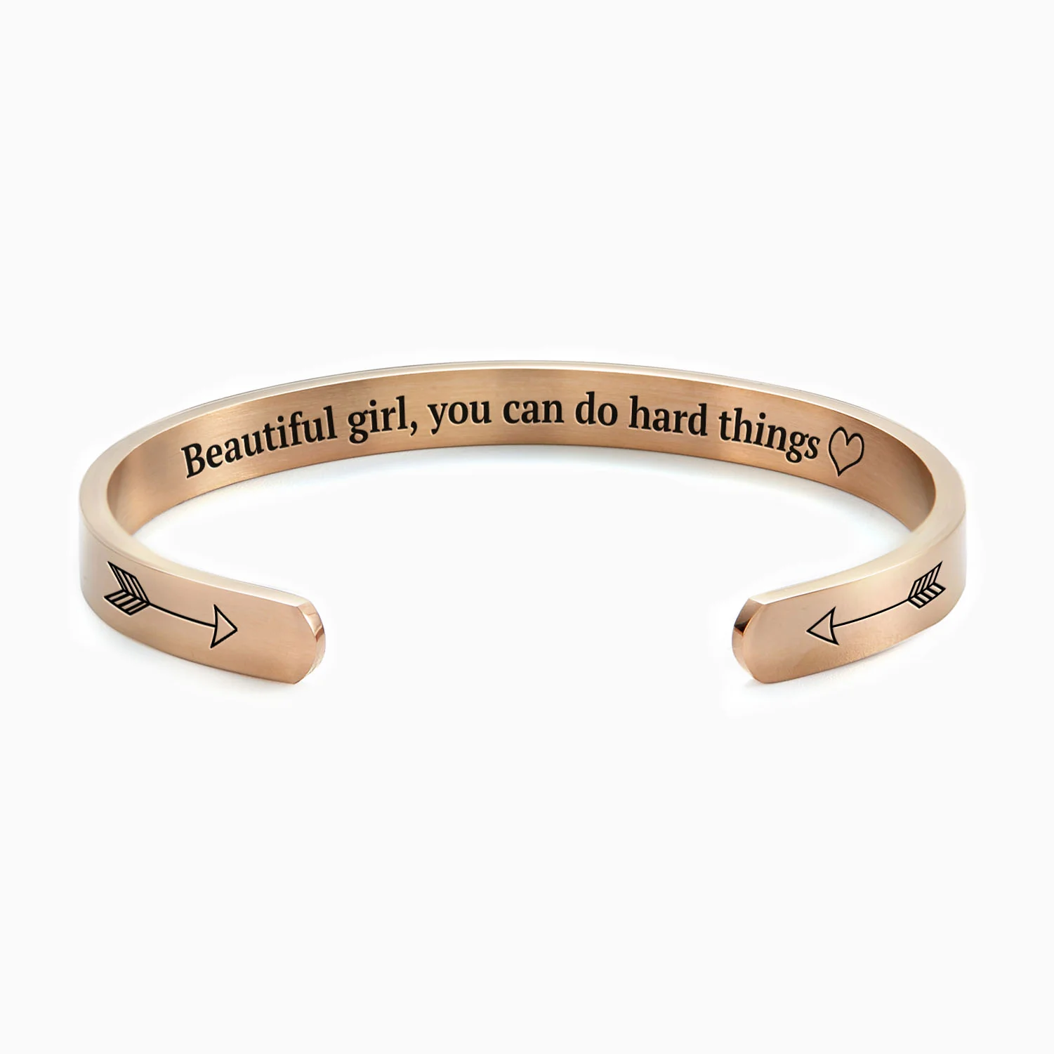 Beautiful Girl You Can Do Hard Things Personalizable Cuff Bracelet - Image 26