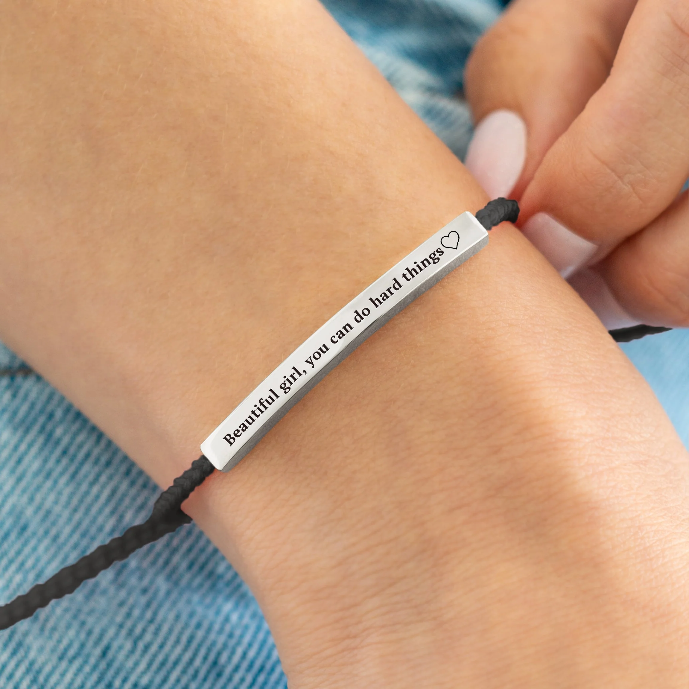 Beautiful Girl You Can Do Hard Things Inspire Bracelet - Image 15