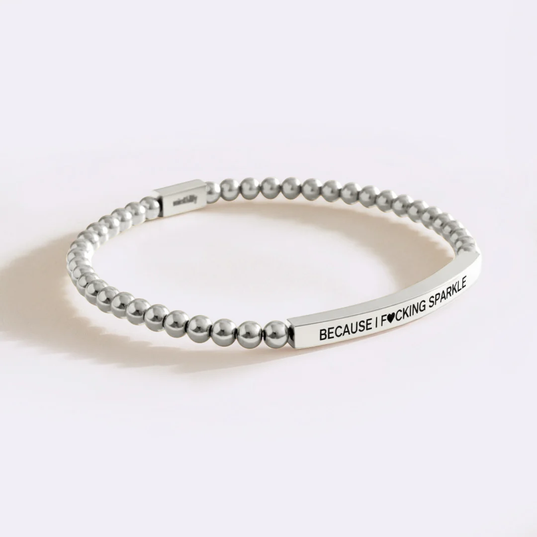 Because I F♥cking Sparkle Beaded Inspire Bracelet - Image 13