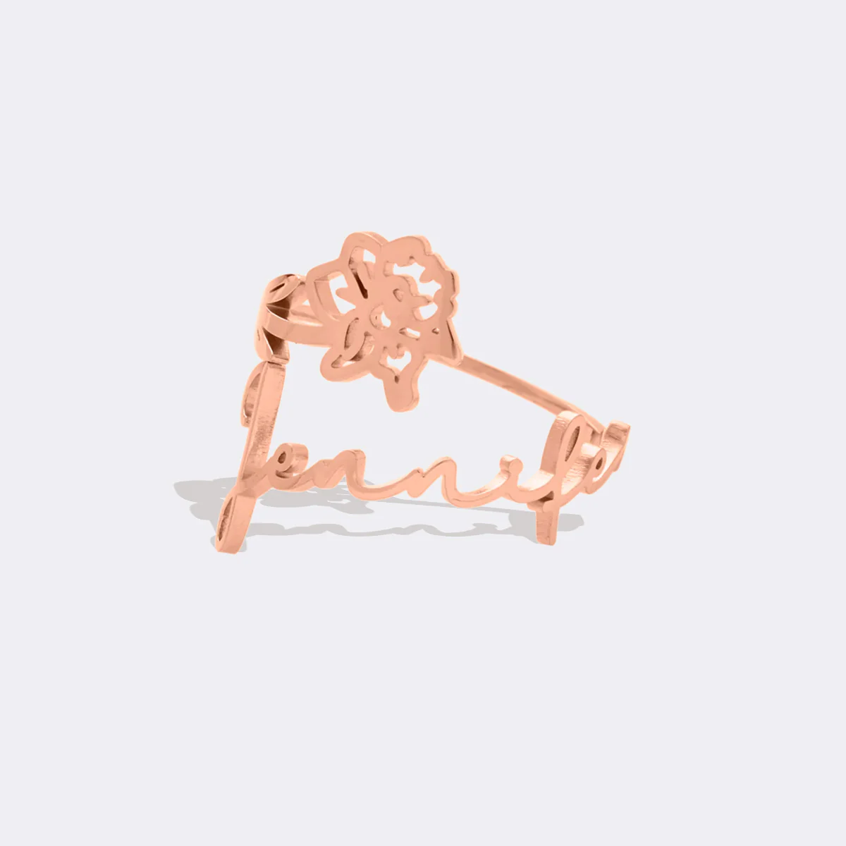 Birth Flower Name Ring - Image 15
