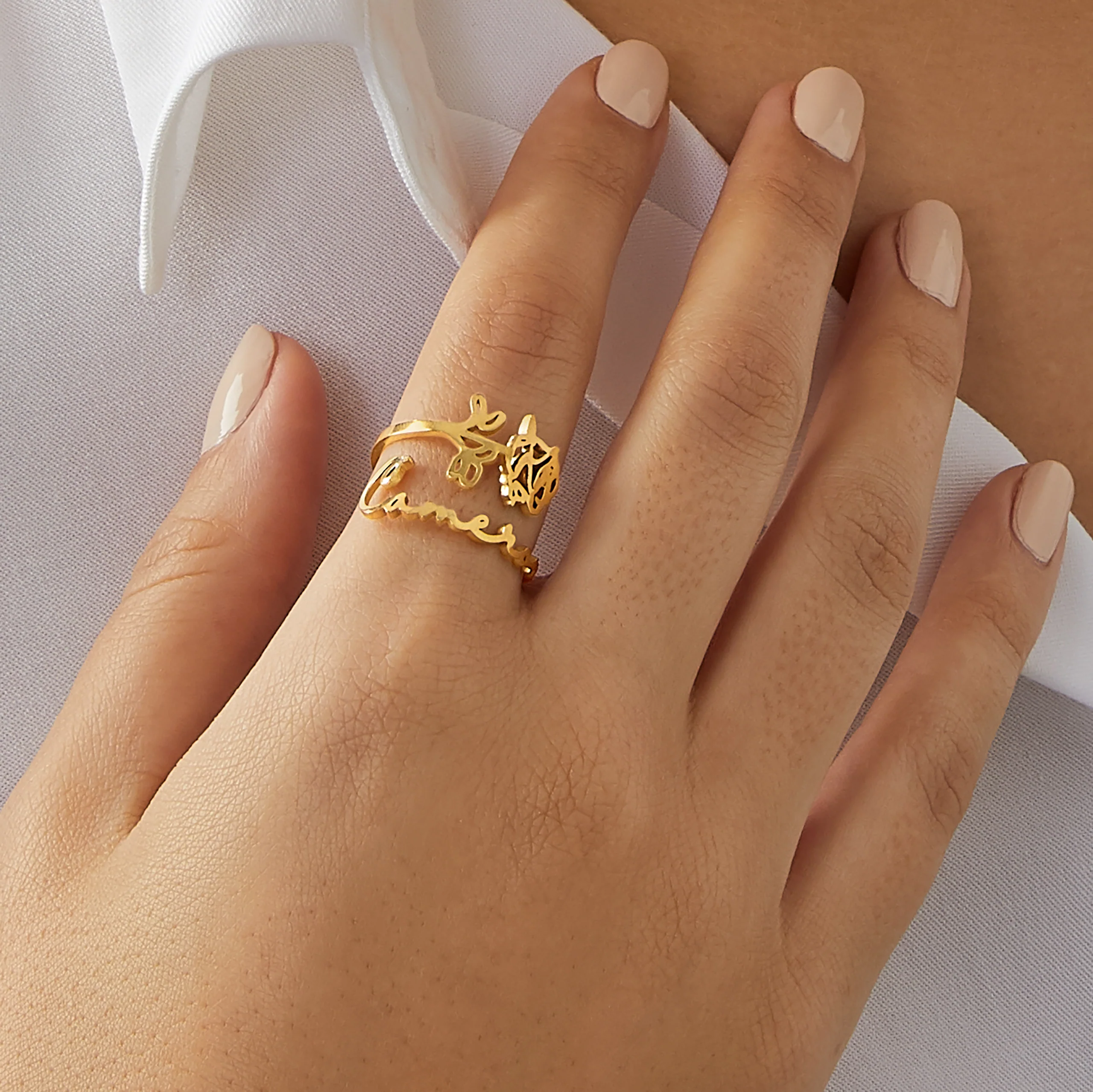 Birth Flower Name Ring - Image 3