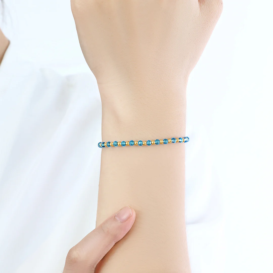 Birthstone and Gold Bead Bracelet - Image 4