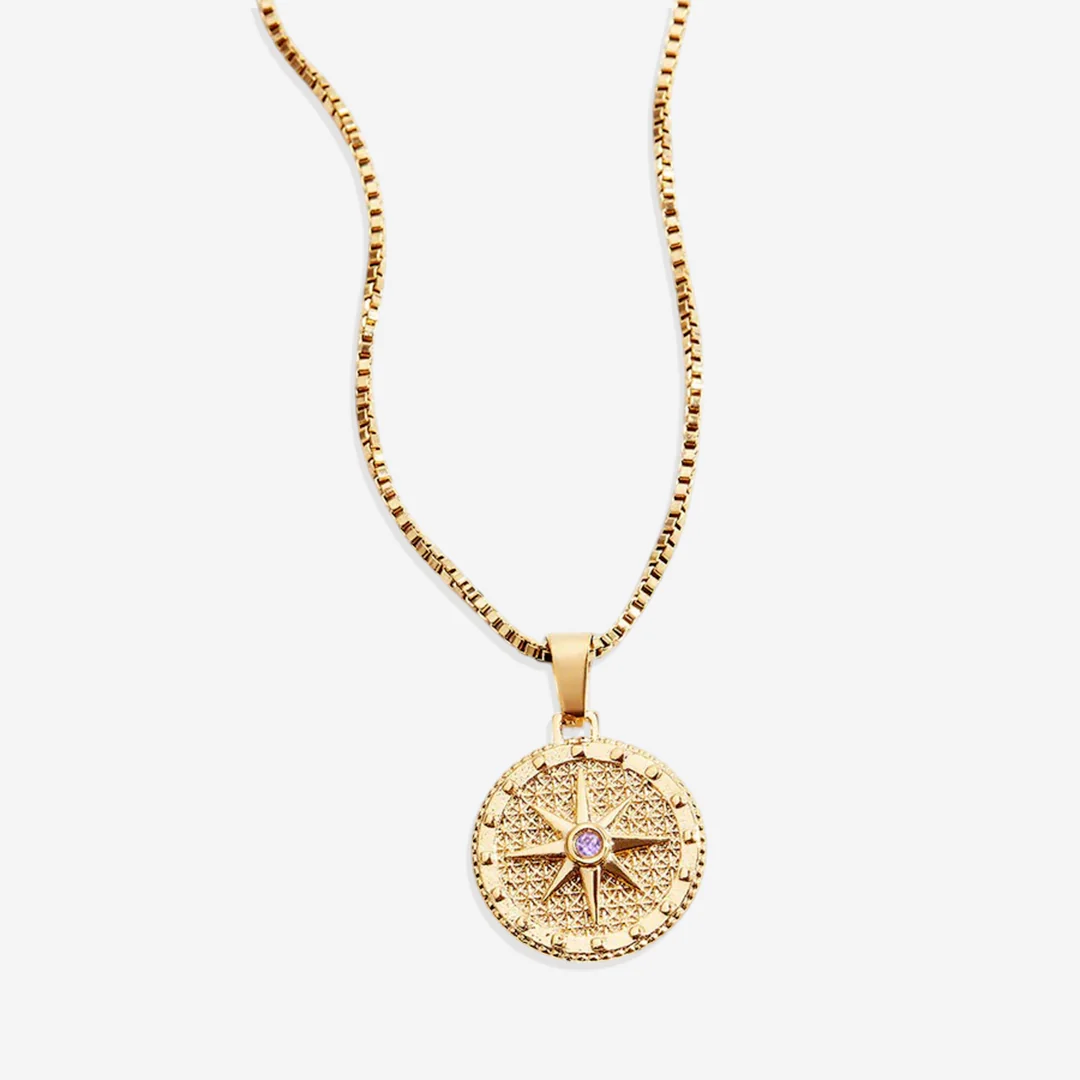 Birthstone Compass Pendant Necklace - Image 37
