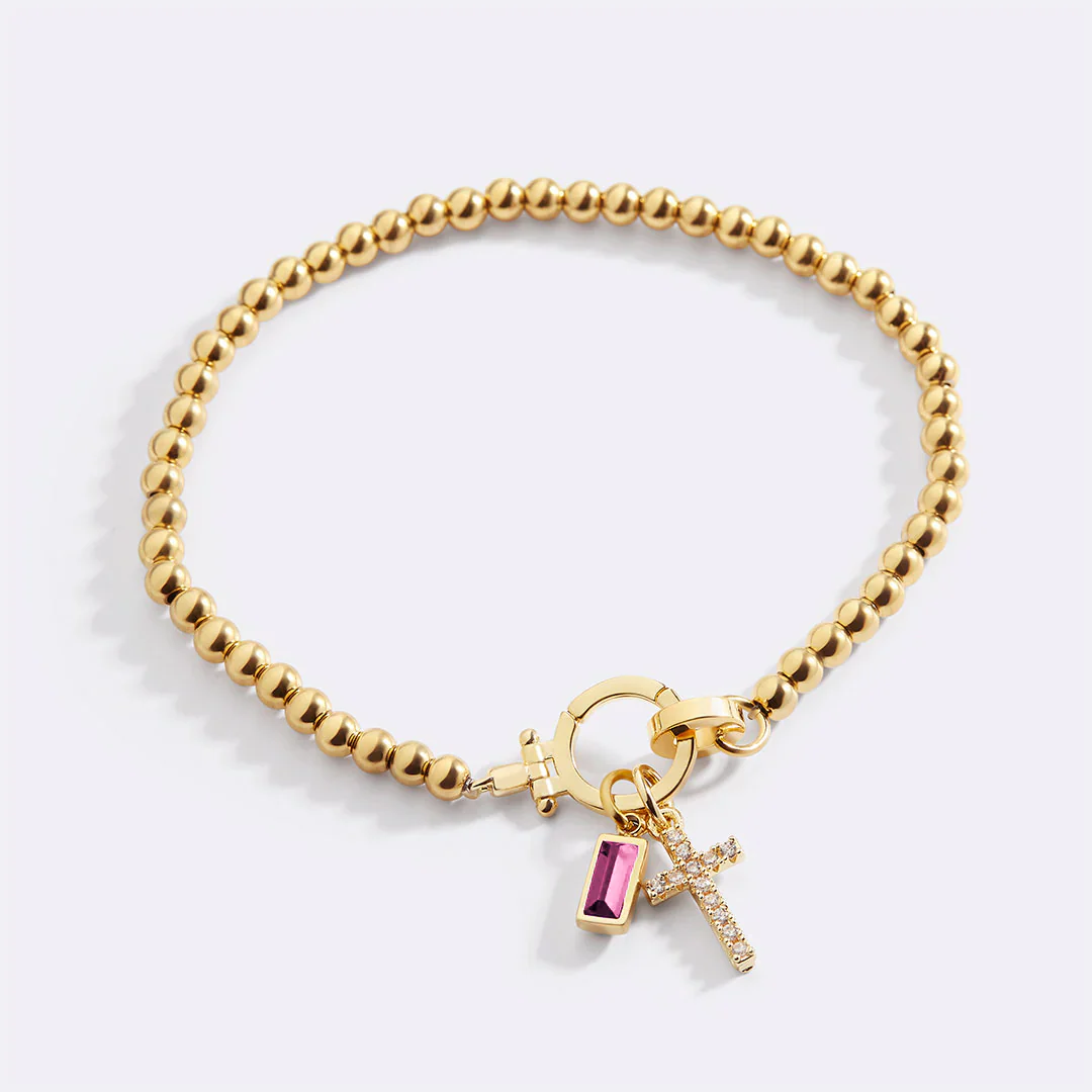 Cross Charm Birthstone Bracelet - Image 12