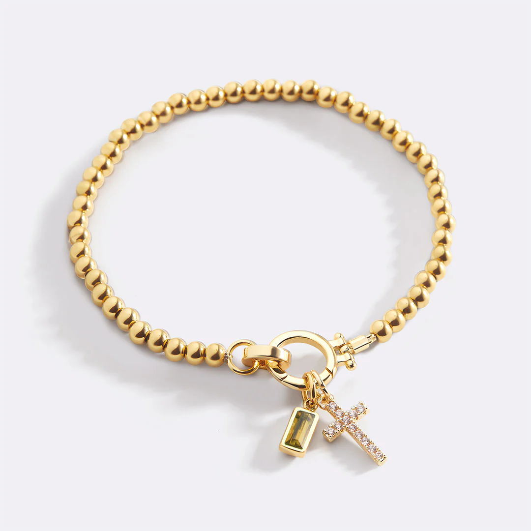 Cross Charm Birthstone Bracelet - Image 59